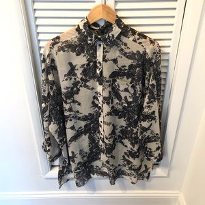 Topshop button-down floral shirt